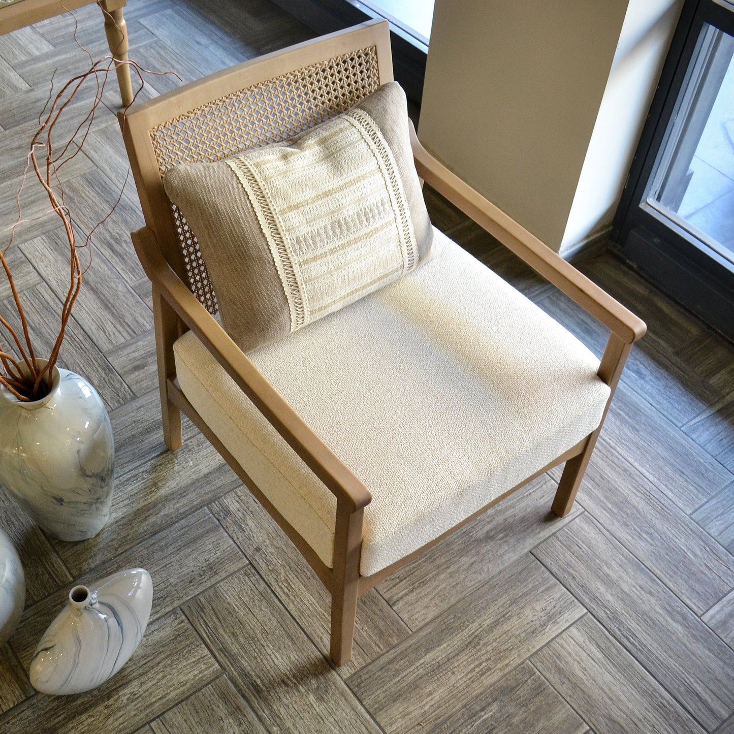 Wooden Rattan Armchair