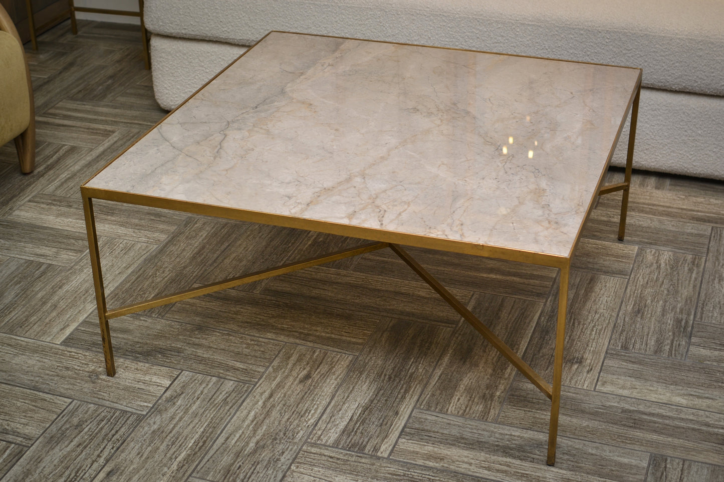 Marble Top with Gold Base Coffee Table