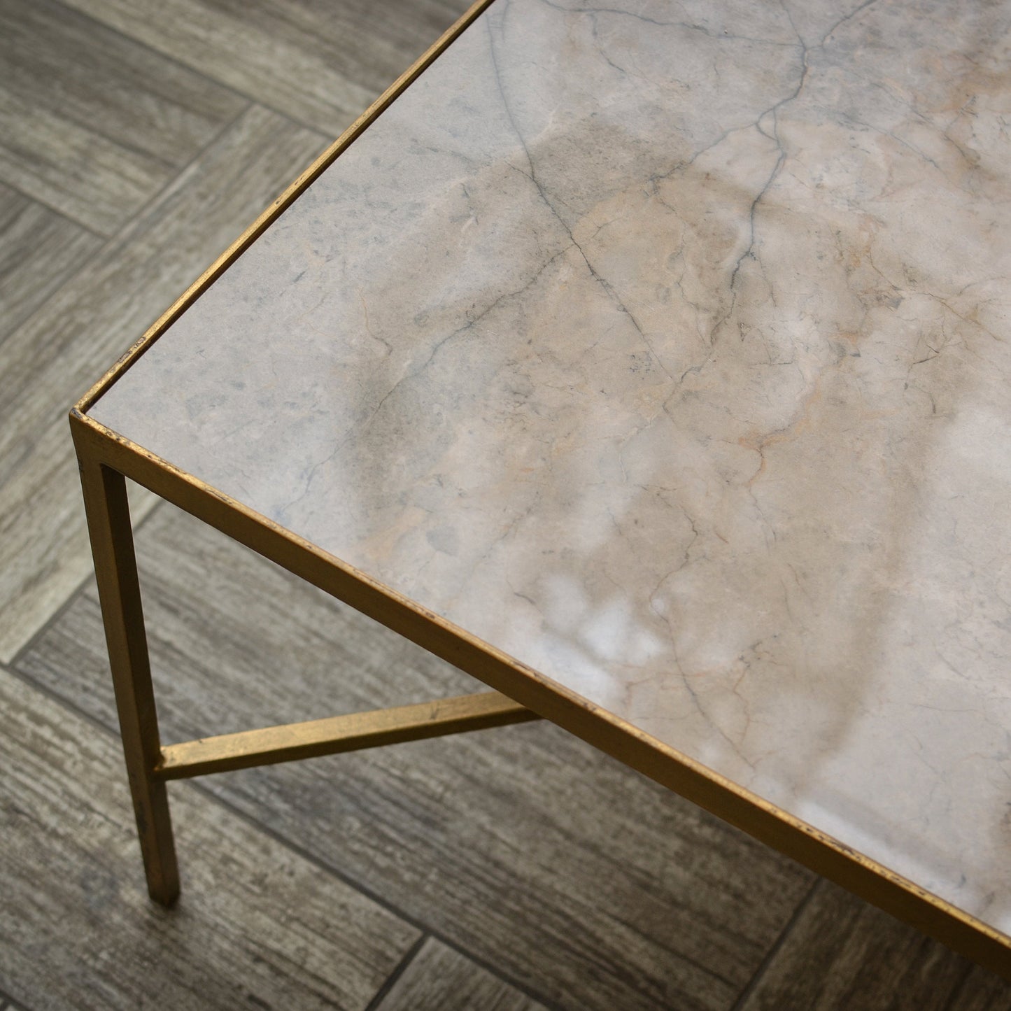 Marble Top with Gold Base Coffee Table