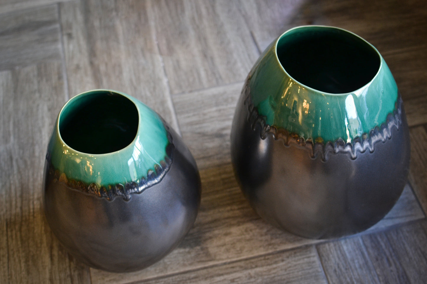 Blue & Black Vases