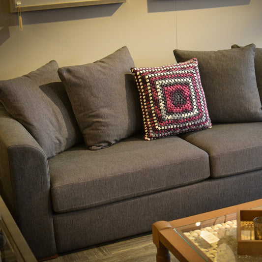 Upholstered 3-Seater Grey Sofa