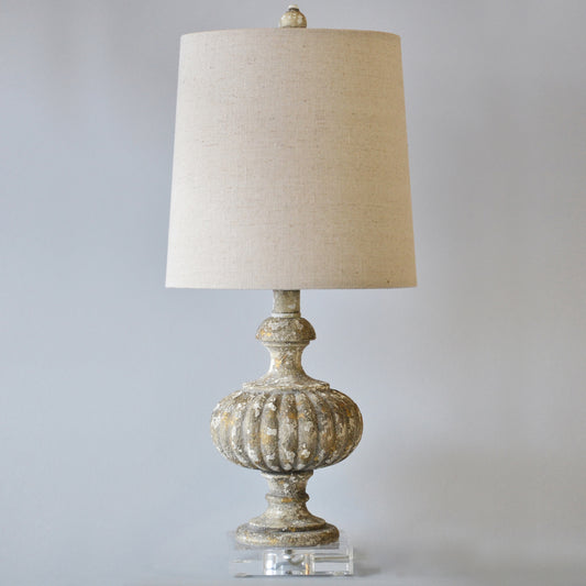 Beige and Gold Stone Ivory Table Lamp