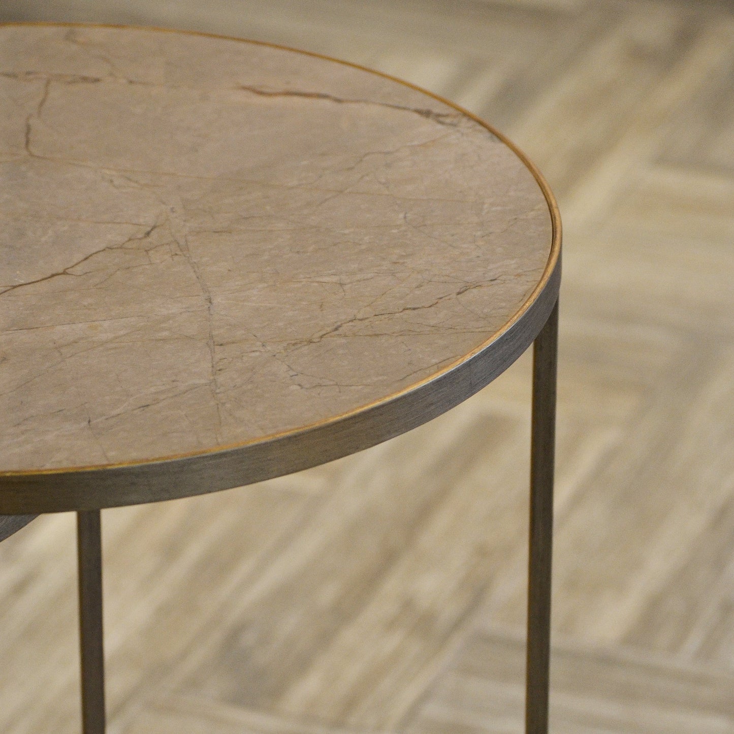 Marble Top with Gold Base Nesting Tables