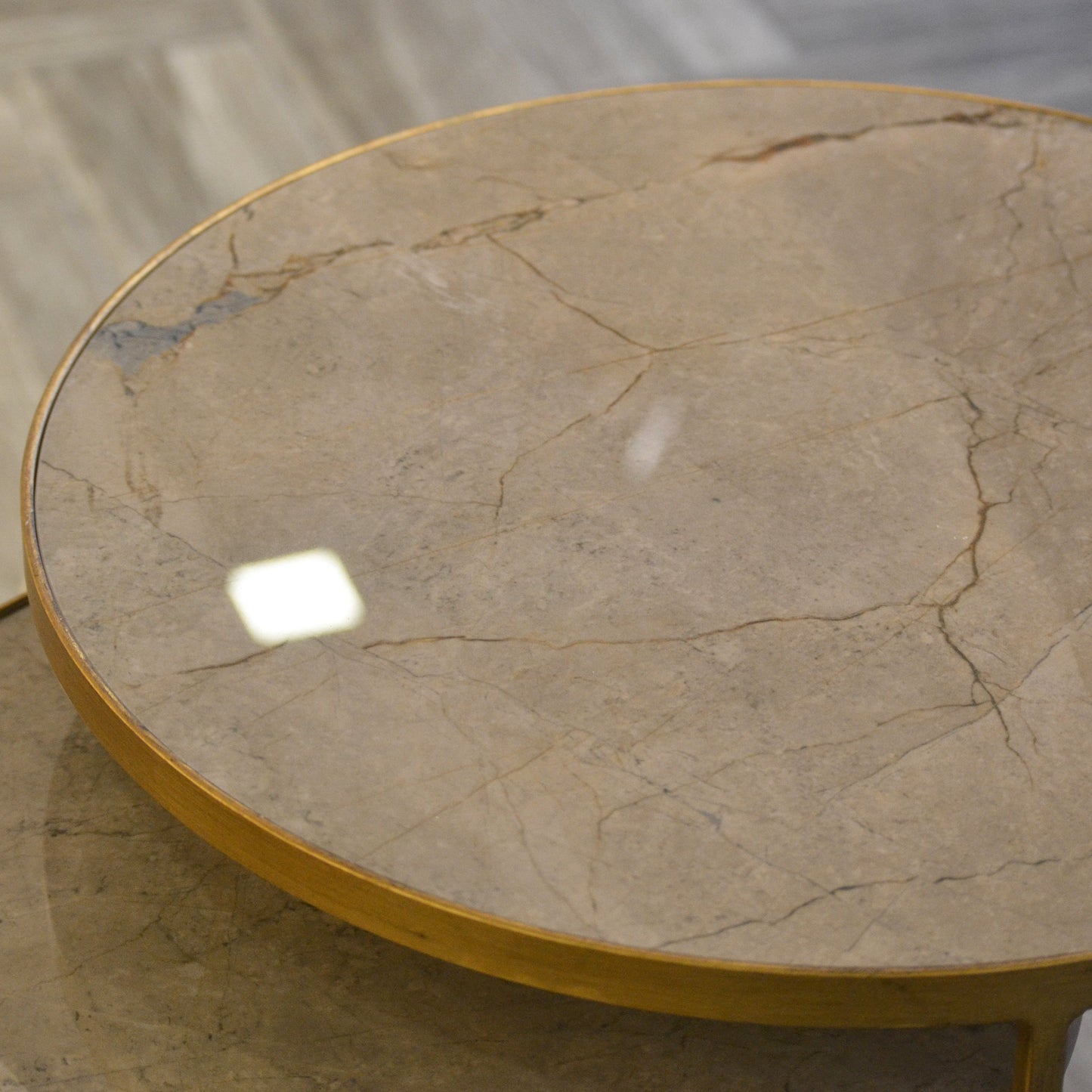 Marble Top with Gold Base Nesting Tables