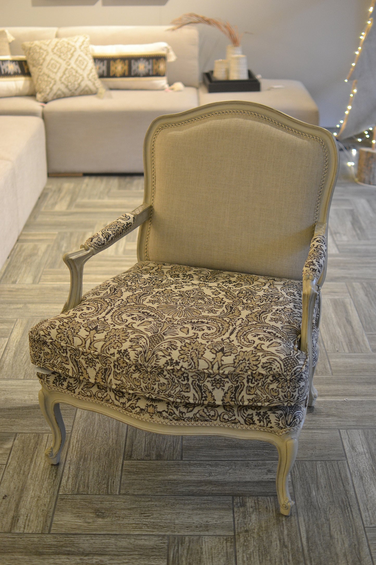 Grey Vintage Style Armchair