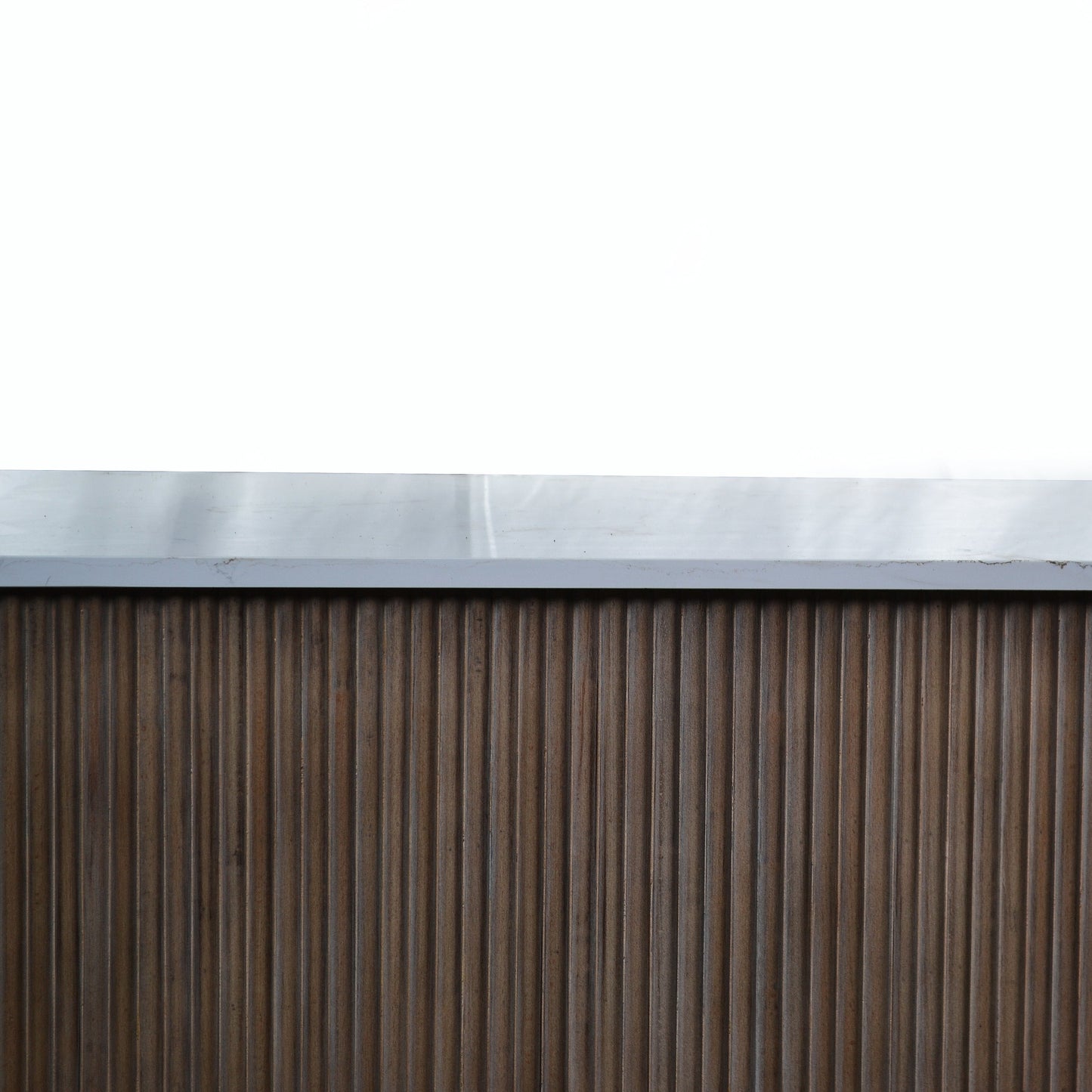 Quartz Top with a Fluted Wooden Base Table