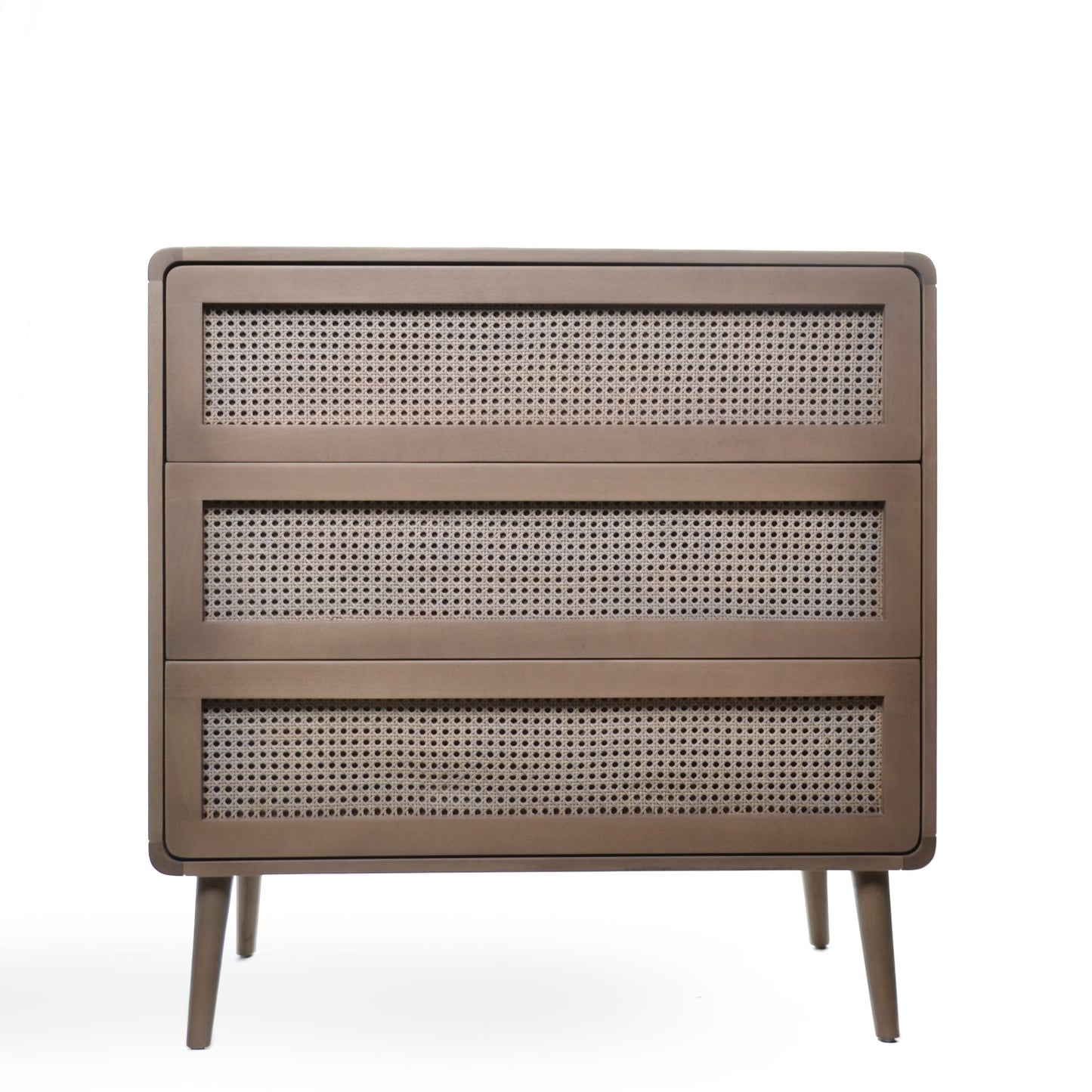 Dark Brown Woven Ratan Chest of Drawers