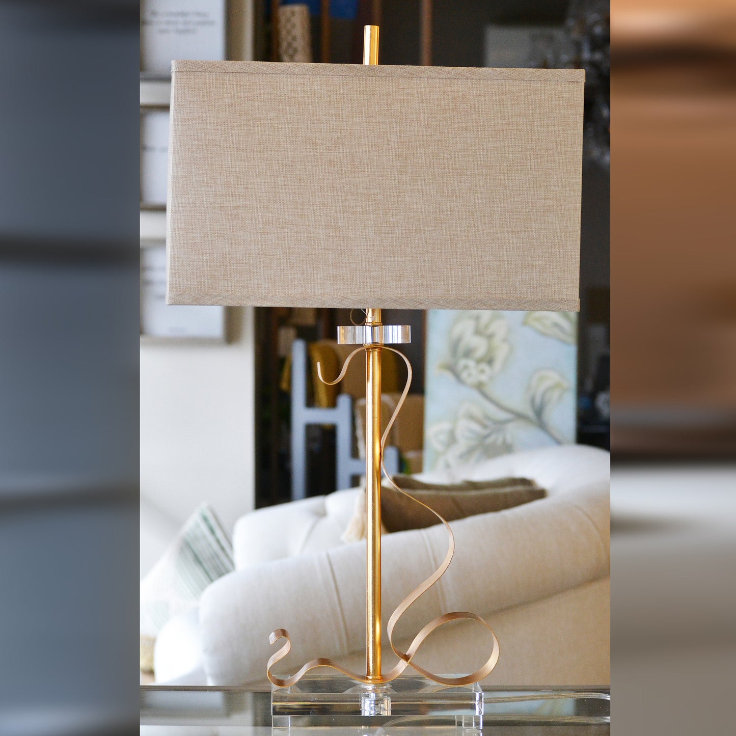 Gold Metal Base Table Lamp